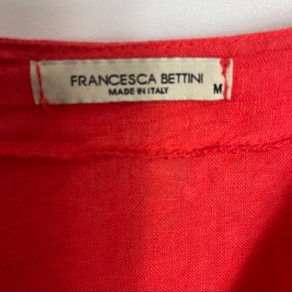 Francesca Bettini Italy 100% Linen Babydoll Dress Sz Medium 1125 - Picture 2 of 3